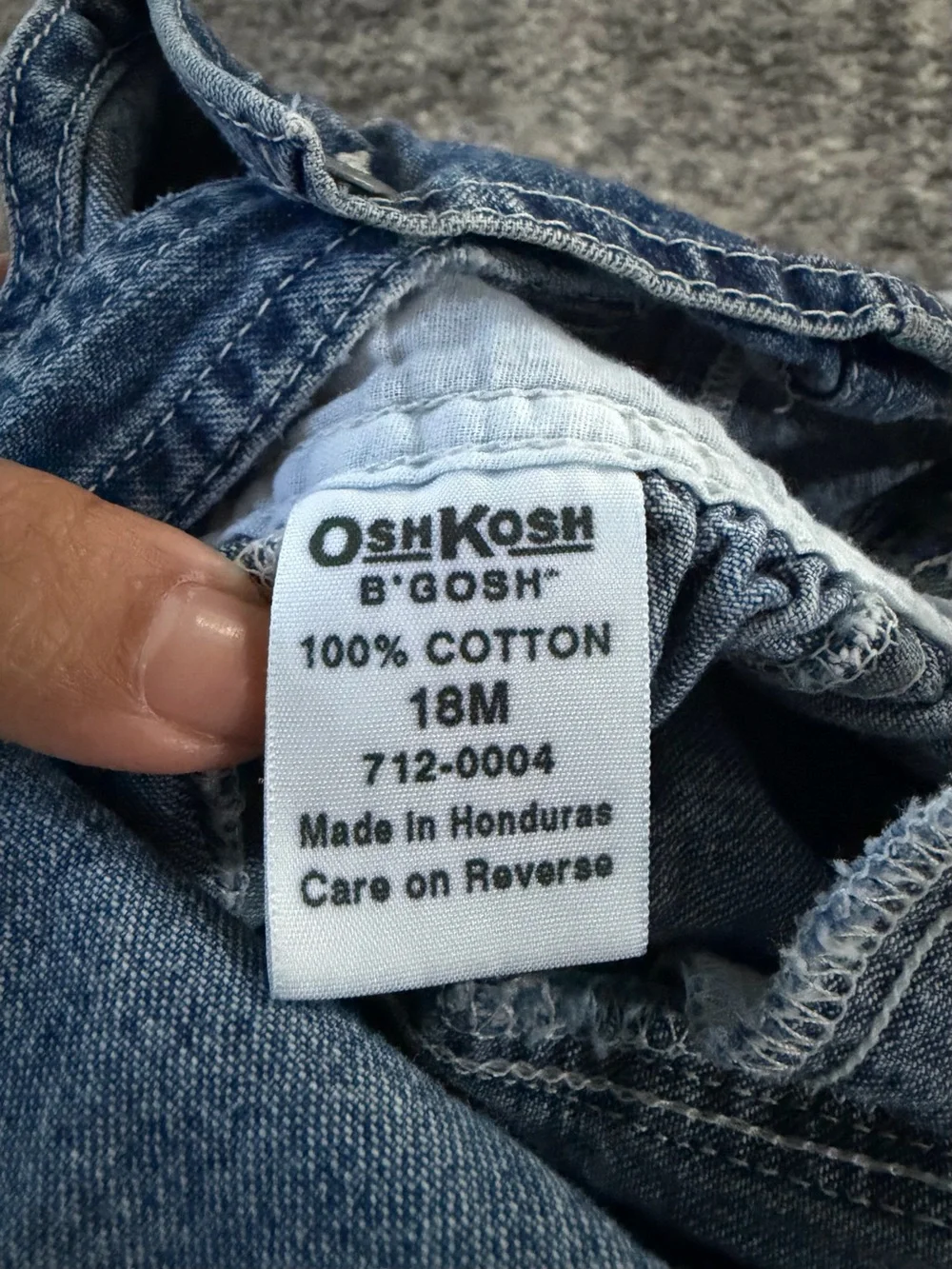 Oshkosh B'Gosh Vestbak Overalls Shortalls Girls size 18 mos Blue Denim